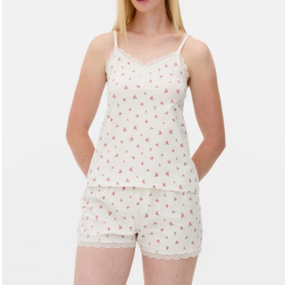 NWOT- Primark Floral Print Cotton Cami and Shorts Pajama Set